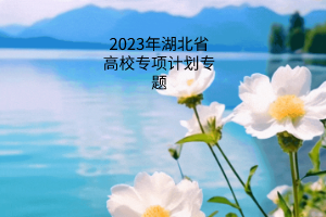 2023年湖北省高校專項(xiàng)計(jì)劃專題
