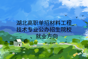 湖北高職單招材料工程技術(shù)專(zhuān)業(yè)公辦招生院校、就業(yè)方向
