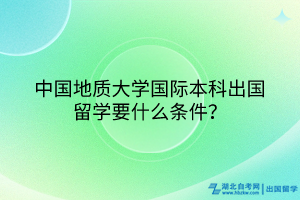 中國(guó)地質(zhì)大學(xué)國(guó)際本科出國(guó)留學(xué)要什么條件？