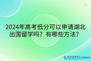 2024年高考低分可以申請湖北出國留學(xué)嗎？有哪些方法？