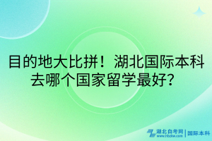 目的地大比拼！湖北國際本科去哪個國家留學(xué)最好？