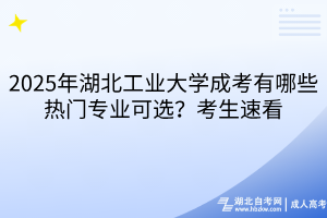 2025年湖北工業(yè)大學(xué)成考有哪些熱門專業(yè)可選？考生速看