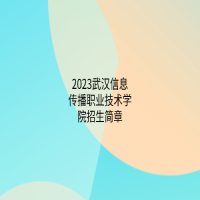 2023武漢信息傳播職業(yè)技術(shù)學(xué)院招生簡(jiǎn)章