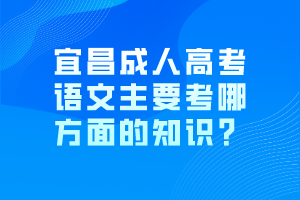 宜昌成人高考語文主要考哪方面的知識？