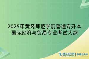 2025年黃岡師范學院普通專升本國際經(jīng)濟與貿(mào)易專業(yè)考試大綱