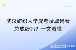 武漢紡織大學(xué)成考錄取是看總成績(jī)嗎？一文看懂