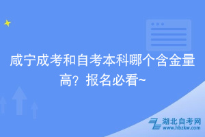 咸寧自考和成考本科哪個(gè)含金量高？報(bào)名必看~