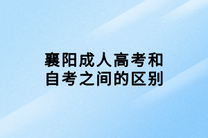 襄陽(yáng)成人高考和自考之間的區(qū)別