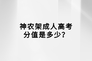 神農(nóng)架成人高考分值是多少？