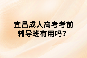 宜昌成人高考考前輔導班有用嗎？