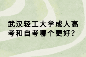 武漢輕工大學(xué)成人高考和自考哪個(gè)更好？