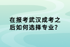 在報(bào)考武漢成考之后如何選擇專業(yè)？