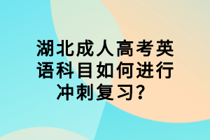 襄陽(yáng)成人高考英語科目如何進(jìn)行沖刺復(fù)習(xí)？