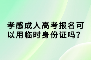 孝感成人高考報名可以用臨時身份證嗎？