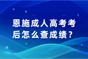 恩施成人高考考后怎么查成績？