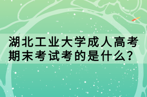 湖北工業(yè)大學(xué)成人高考期末考試考的是什么？