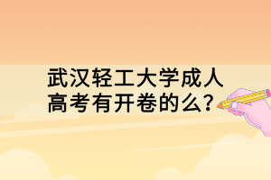 武漢輕工大學(xué)成人高考有開卷的么？