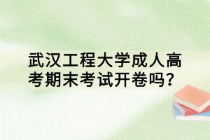 武漢工程大學成人高考期末考試開卷嗎？