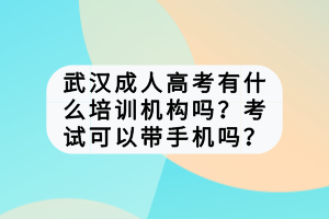 武漢成人高考有什么培訓(xùn)機(jī)構(gòu)嗎？考試可以帶手機(jī)嗎？