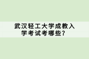 武漢輕工大學(xué)成教入學(xué)考試考哪些？