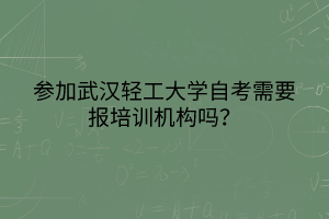 參加武漢輕工大學(xué)自考需要報(bào)培訓(xùn)機(jī)構(gòu)嗎？