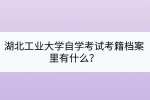 湖北工業(yè)大學(xué)自學(xué)考試考籍檔案里有什么？