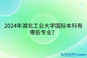 2024年湖北工業(yè)大學(xué)國(guó)際本科有哪些專業(yè)？