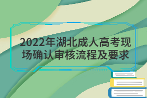 2022年湖北成人高考現場確認審核流程及要求