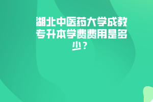 湖北中醫(yī)藥大學(xué)成教專升本學(xué)費(fèi)費(fèi)用是多少