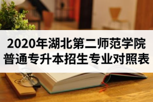 2020年湖北第二師范學院普通專升本招生專業(yè)對照表