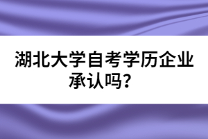 湖北大學(xué)自考學(xué)歷企業(yè)承認(rèn)嗎？
