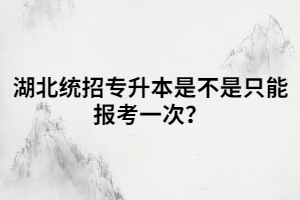 湖北統(tǒng)招專升本是不是只能報(bào)考一次？