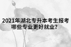 2021年湖北專升本考生報(bào)考哪些專業(yè)更好就業(yè)？