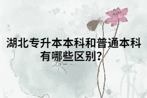 湖北專升本本科和普通本科有哪些區(qū)別？