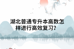湖北普通專升本高數(shù)怎樣進(jìn)行高效復(fù)習(xí)？