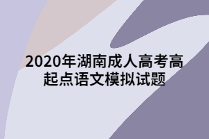 2020年湖南成人高考高起點(diǎn)語(yǔ)文模擬試題八