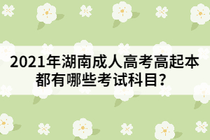 2021年湖南成人高考高起本都有哪些考試科目？