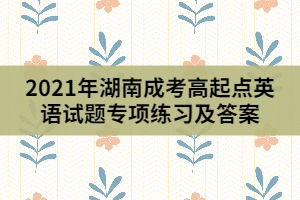 2021年湖南成考高起點英語試題專項練習(xí)及答案(2)