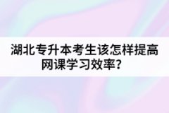湖北專(zhuān)升本考生該怎樣提高網(wǎng)課學(xué)習(xí)效率？