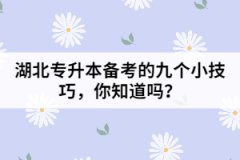 湖北專(zhuān)升本備考的九個(gè)小技巧，你知道嗎？