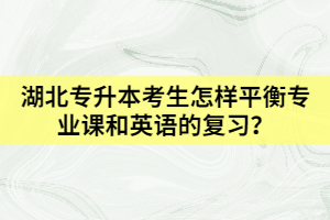 湖北專升本考生怎樣平衡專業(yè)課和英語的復(fù)習(xí)？