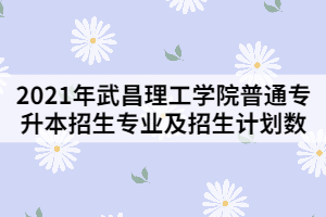2021年武昌理工學(xué)院普通專(zhuān)升本招生專(zhuān)業(yè)及招生計(jì)劃數(shù)