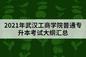 2021年武漢工商學(xué)院普通專升本考試大綱匯總