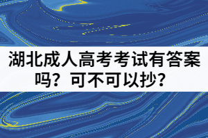 湖北成人高考考試有答案嗎？可不可以抄？