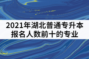 2021年湖北普通專升本報名人數前十的專業(yè)有那些？