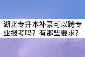 湖北專升本補(bǔ)錄生可以跨專業(yè)報(bào)考嗎？有那些要求？