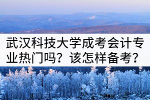 武漢科技大學(xué)成考會計(jì)專業(yè)熱門嗎？該怎樣備考？