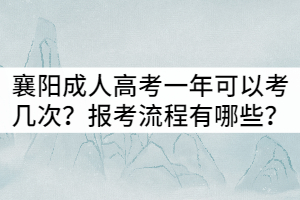 襄陽成人高考一年可以考幾次？報考流程有哪些？