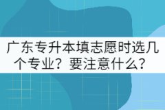 廣東專升本填志愿時(shí)選幾個(gè)專業(yè)？要注意什么？