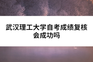 武漢理工大學(xué)自考成績復(fù)核會(huì)成功嗎